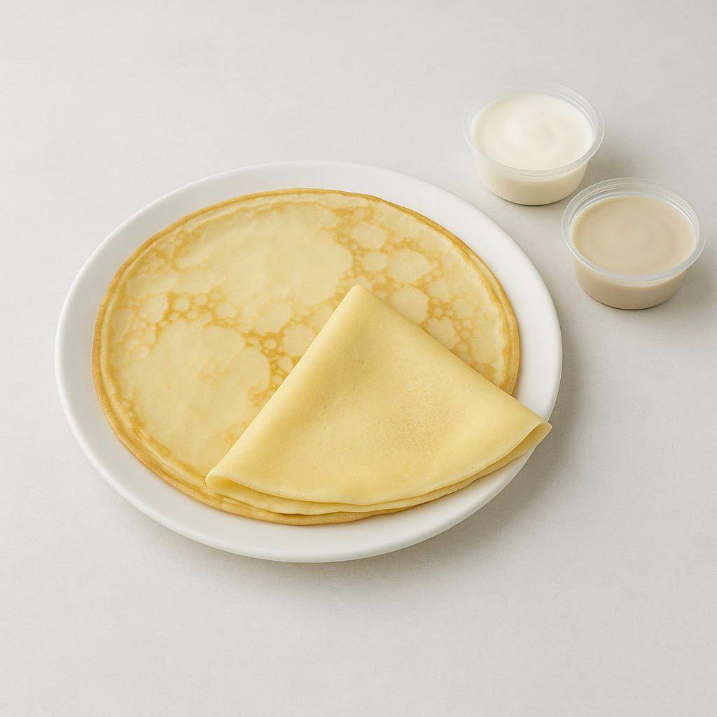 Блины со сгущенкой и греческим йогуртом, 5 шт