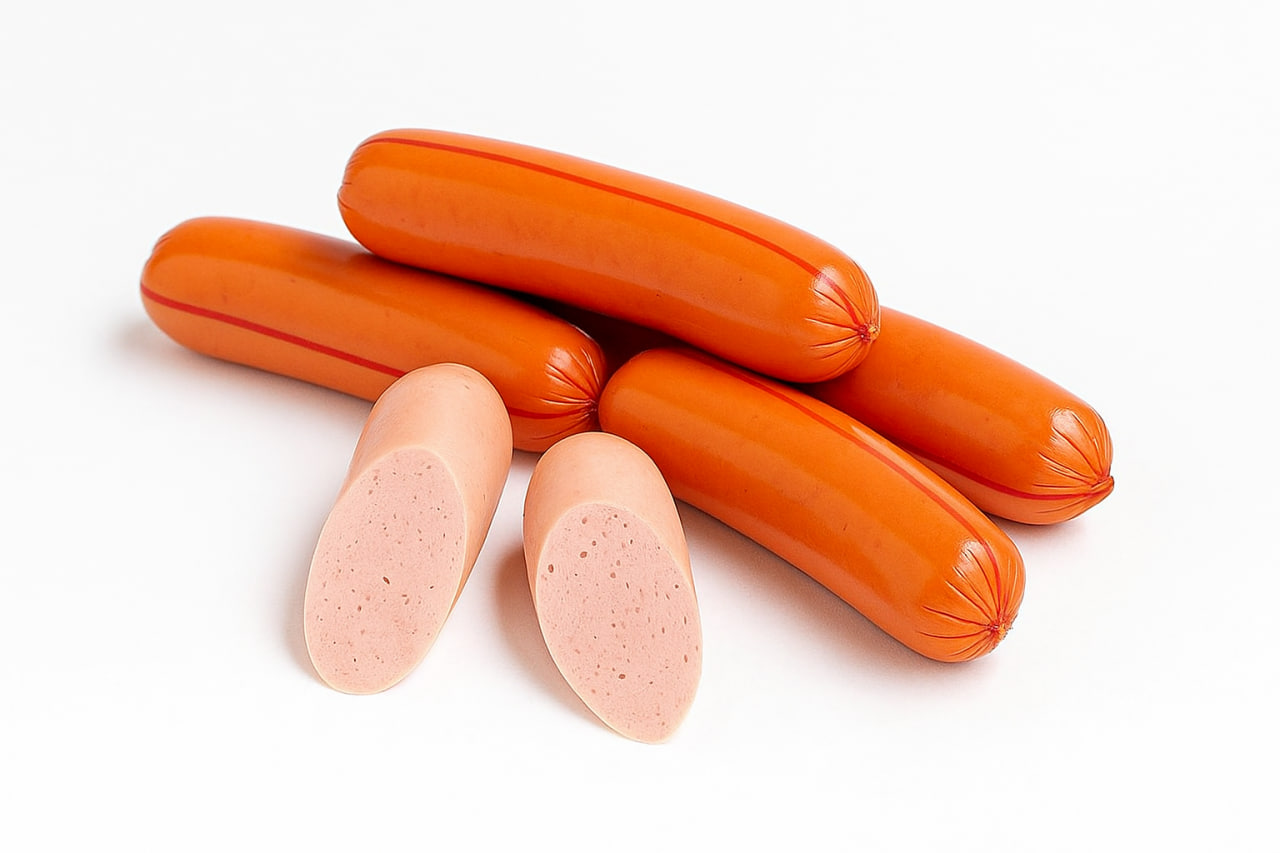 Сосиски детские куриные с пониженным содержанием соли и специй Tres Amigos, кг