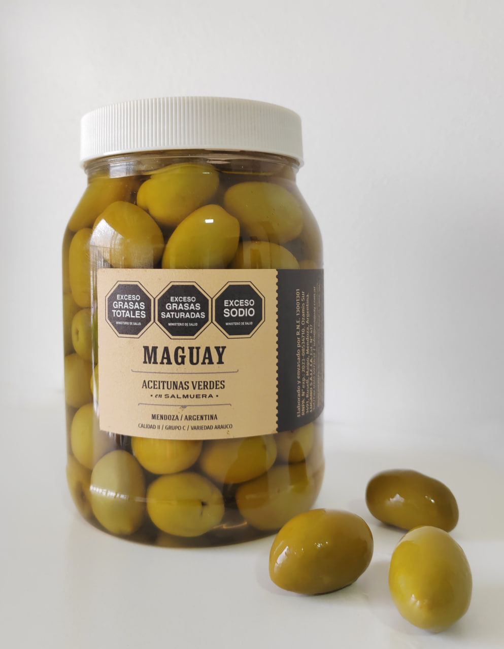 Зелёные оливки с косточкой сорт Arauco 0,5кг