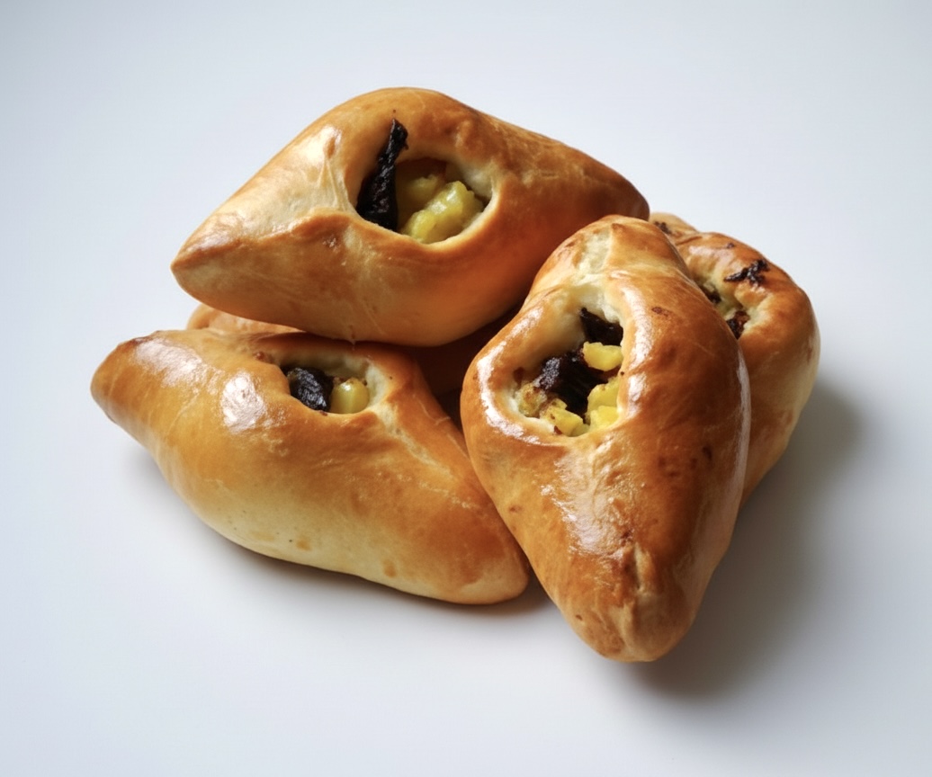 Пирожок расстегай с картошкой и грибами, 1шт