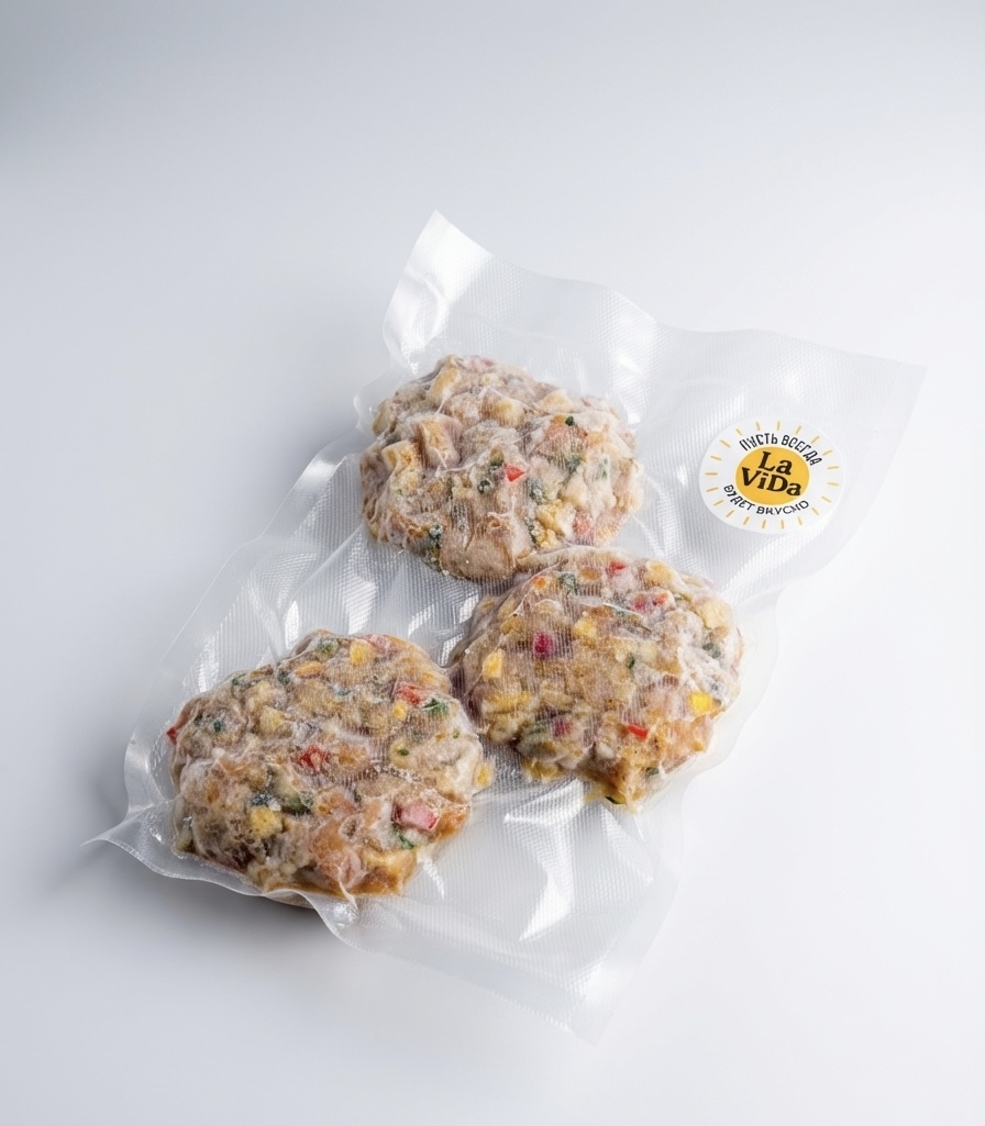 Котлеты куриные рубленые с кукурузой и болгарским перцем La vida, 300г
