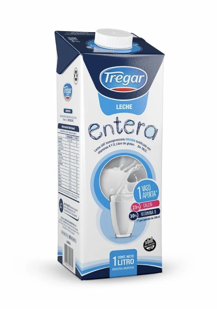 Молоко цельное Tregar, 1л